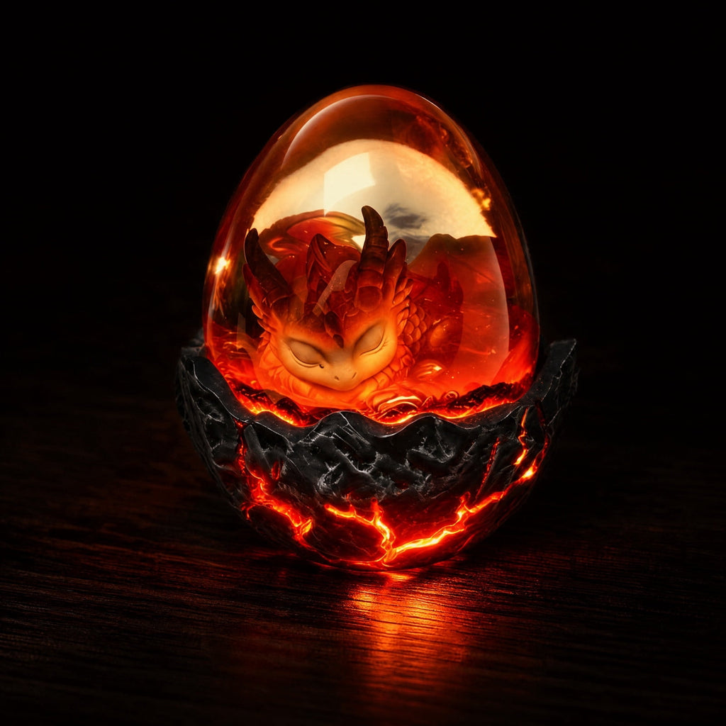 Spooksy™ Kyusrd Led Candlelight Lamp for Halloween Decor,Transparent Lavas Dragons Egg Ornament With LED Breathing Light