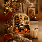 Spooksy™ Cozy Reading Ghost Book Lover Acrylic Halloween Hanging Ornament