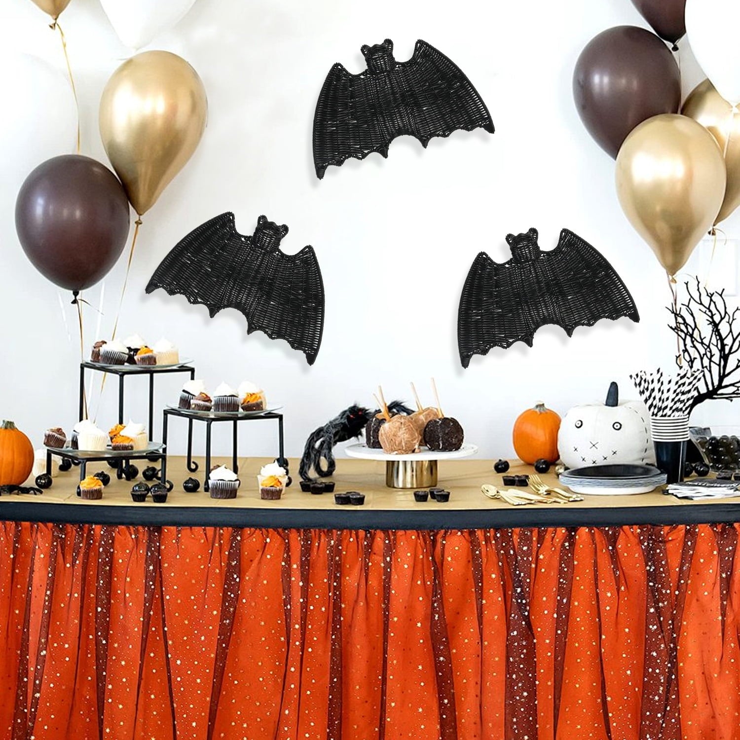Spooksy™ Halloween Gift Wicker Bat Hanging Ornament, Spooky Woven Black Bat Wall Decor for Home Mantel Door Party Decoration