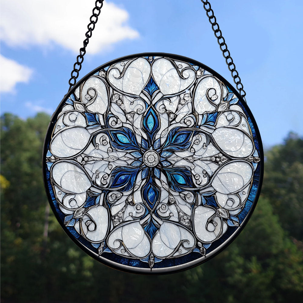 Spooksy™ Home Decor Christmas Gift - Christmas Snowflake Halloween Stained Glass Hanging Ornament - Merry & Bright Xmas Tree Decor, Holiday Gift for Family & Friends