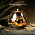 Spooksy™ Handmade Copper Pumpkin Ornament, 4x4 Inch Fall Wall Decor with Hanger for Thanksgiving, Halloween, and Harvest Home Decor Gift