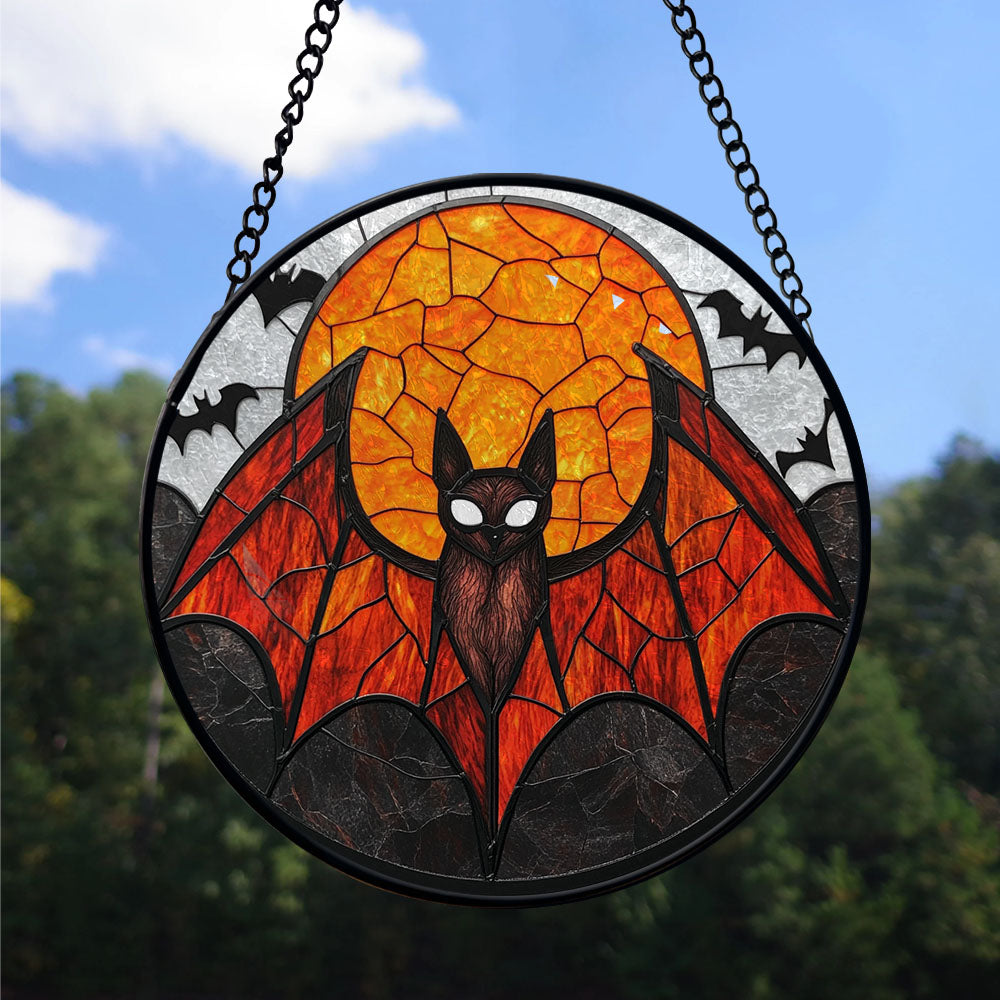Spooksy™ Bedroom Christmas Gift - Halloween Bat Bird Spooky Holiday Stained Glass Hanging Ornament - Christmas Tree Decoration, Meaningful Gift for Family & Friends, Keepsake 2025