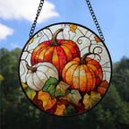 Spooksy™ Premium Christmas Gift - Halloween Orange White Ghosts Spookys Xmas Stained Glass Hanging Ornament - Festive Holiday Tree Decoration, Gift for Family & Friends, Collectible 2025