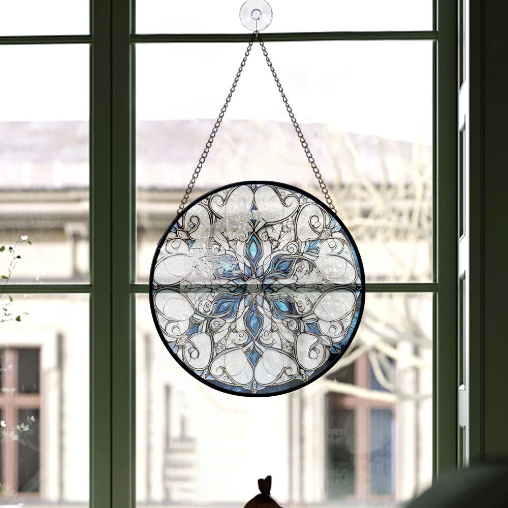 Spooksy™ Home Decor Christmas Gift - Christmas Snowflake Halloween Stained Glass Hanging Ornament - Merry & Bright Xmas Tree Decor, Holiday Gift for Family & Friends