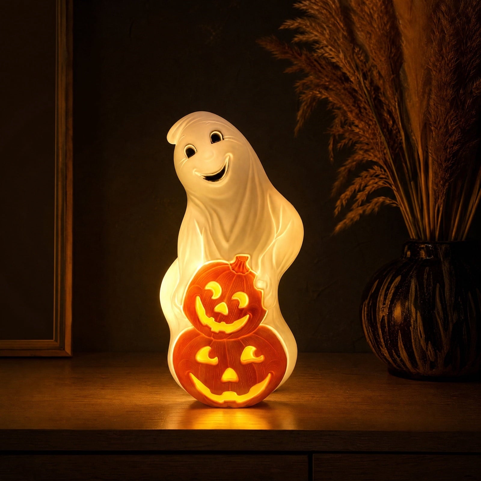 Spooksy™ Winter Poetry Upgrade Hanging Ghost Resin Figurine, Spooky Halloween Indoor Outdoor Decor, Reusable Floating Ghost Ornament for Porch Ceiling Shelf