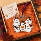 Spooksy™ Personalized Ghost Gathering Family Acrylic Halloween Hanging Ornament