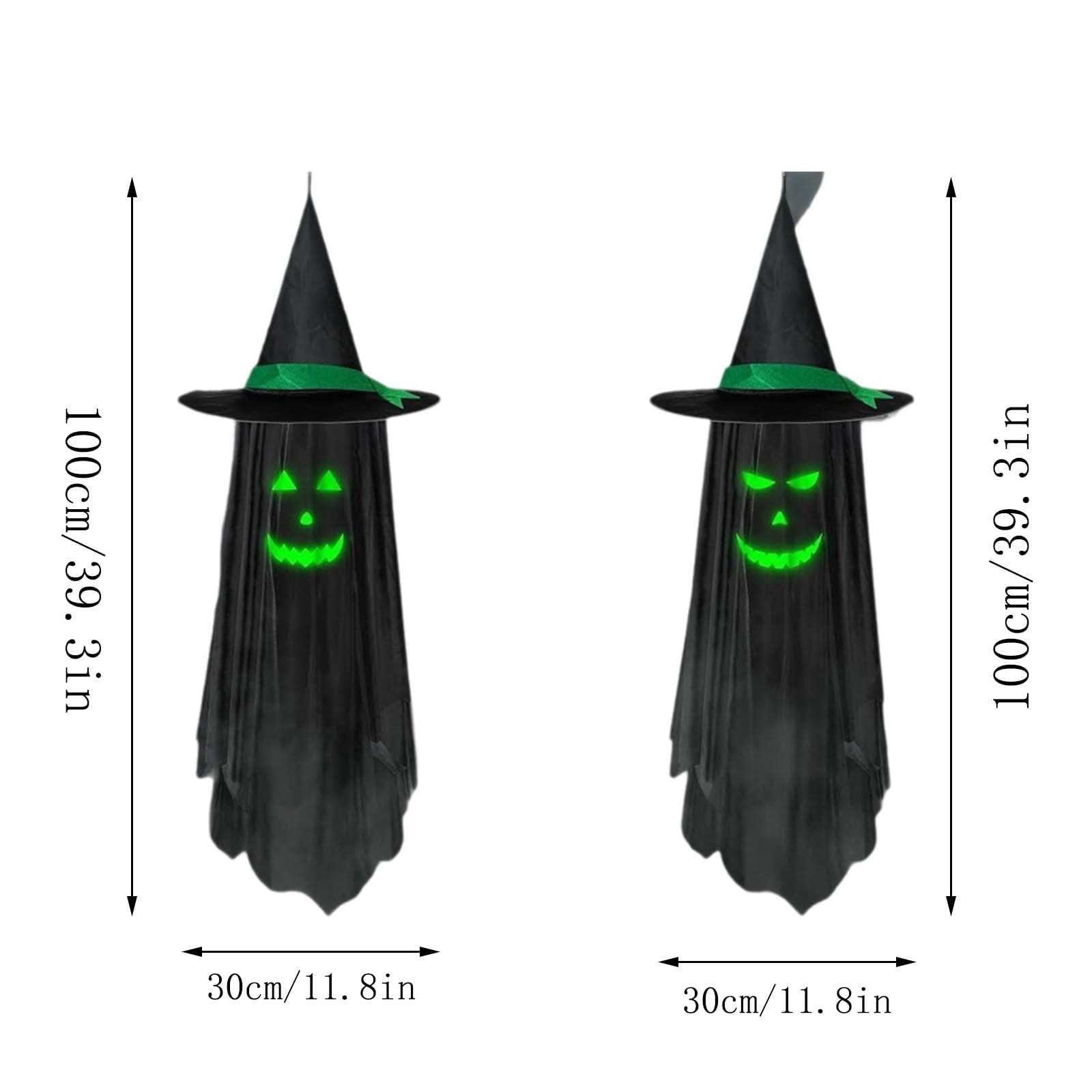 Spooksy™ Halloween Ghost Glow in Dark Outdoor Hanging Ornament 11.8 Inch - Spooky Luminous Pendant with Expressive Face for Yard Porch Tree Party Decor