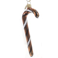 Spooksy™ 5.75In Orange White Black Candy Cane, Glass, Ornament Halloween Stripe 14755