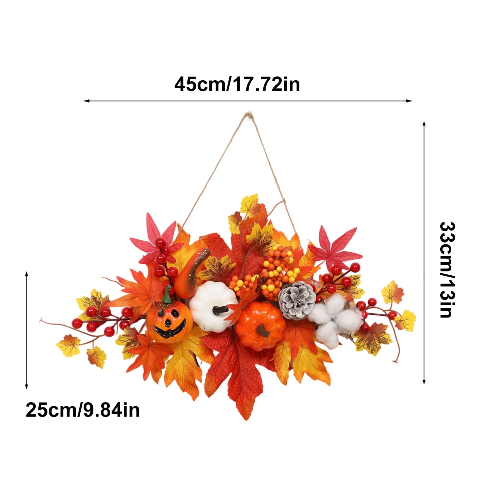 Spooksy™ Gaecuw Halloween Maple Leaf Pumpkin Wall Hanging Ornament Fall Festival Decor for Front Door Party Indoor Supplies