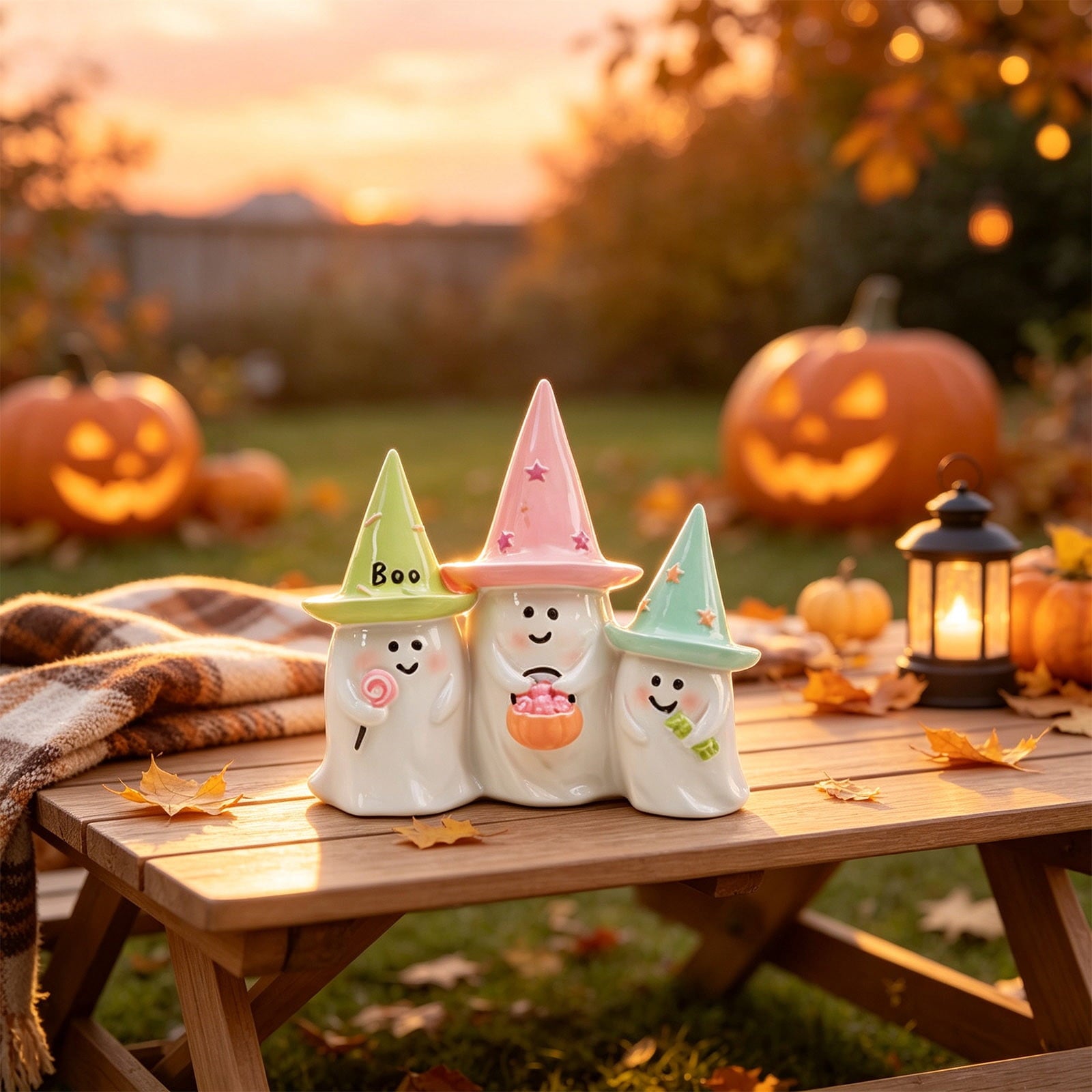 Spooksy™ Vintage Ghost Resin Figurine Halloween Spooky Decor Desktop Ornament For Home Party Shelf Display Gift
