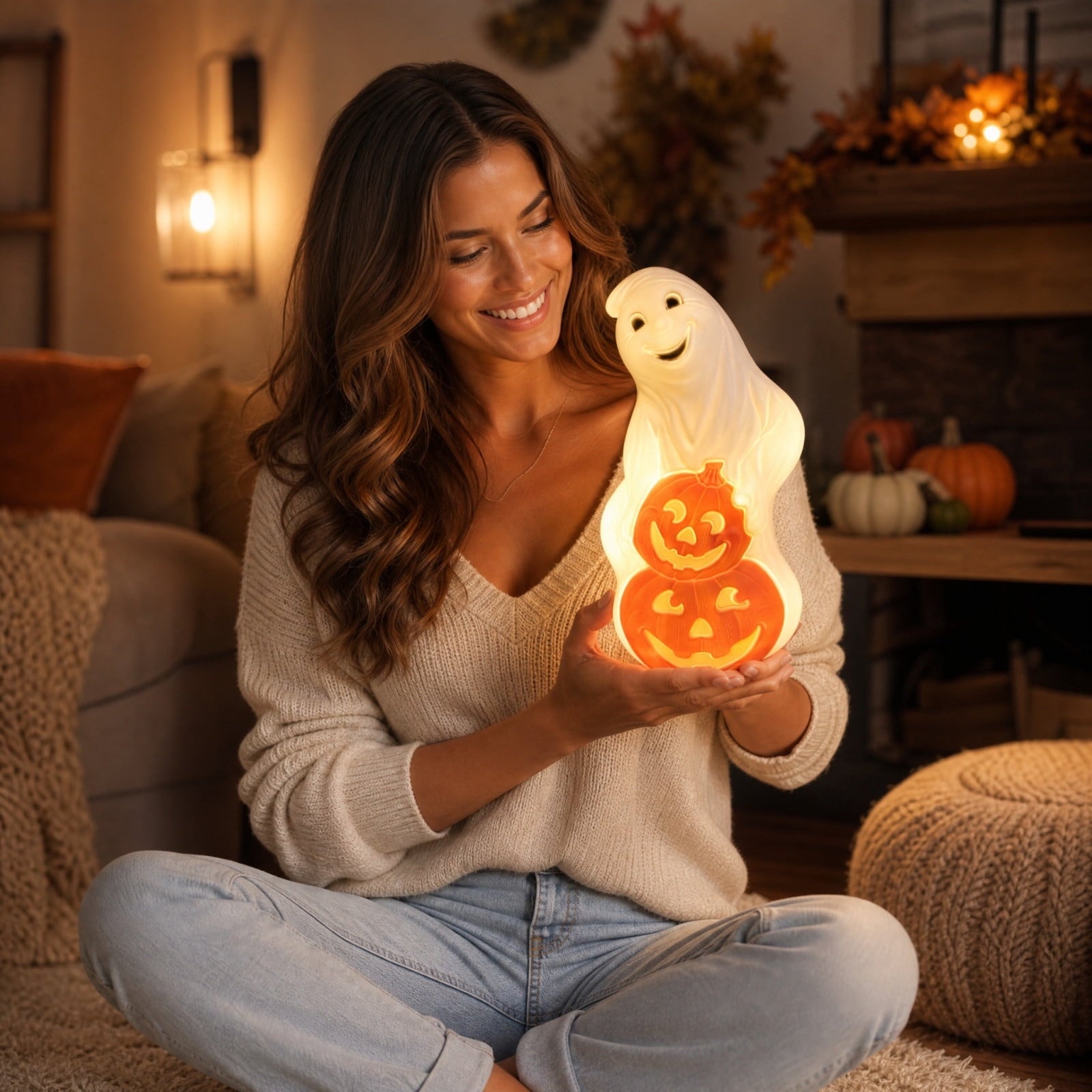 Spooksy™ Winter Poetry Upgrade Hanging Ghost Resin Figurine, Spooky Halloween Indoor Outdoor Decor, Reusable Floating Ghost Ornament for Porch Ceiling Shelf