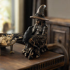 Spooksy™ Halloween Witch Statue, 7.87" Gothic Halloween Resin Figurine Retro Magician Decor Dark Fantasy Ornament Halloween Festival Collectible