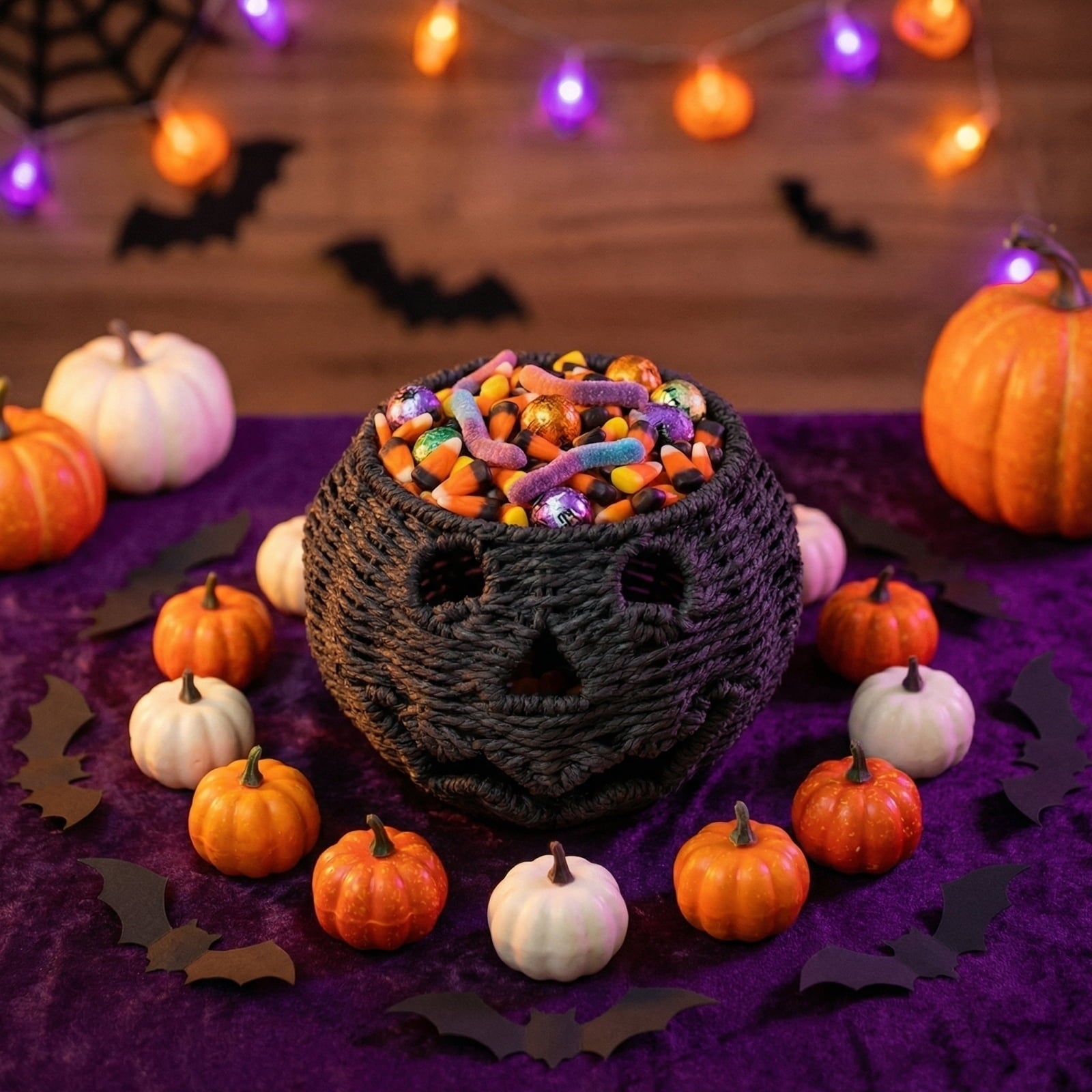 Spooksy™ Aximioll Halloween Spooky Seaweed Pumpkin Ornaments â?? Bold Shape with Eerie Shadows, Halloween Decorations for Holiday Parties & Trick or Treat Nights for Halloween Parties with spooky party setups