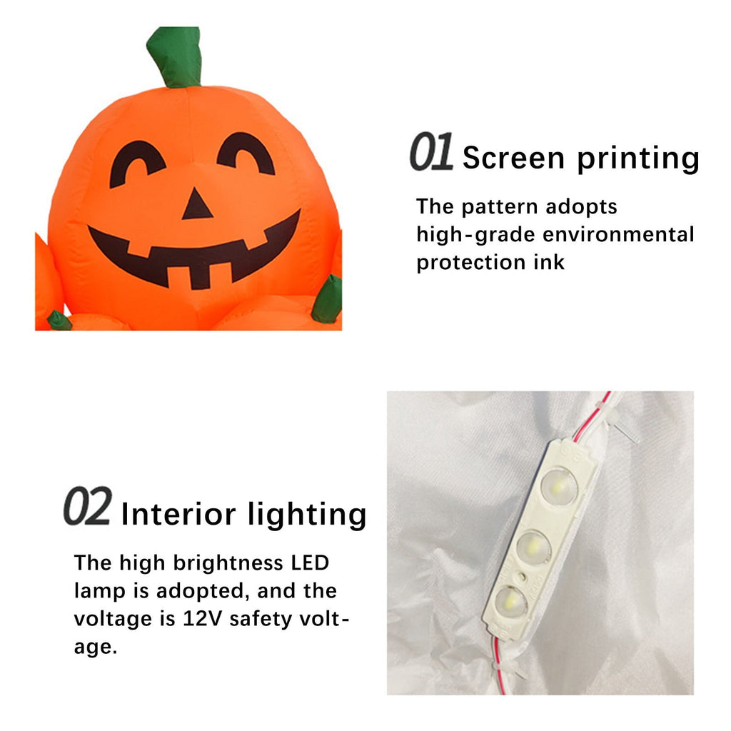 Spooksy™ YIKA Halloween Decoration Halloween Pumpkin Inflatable 2.2m 7 Pumpkin Ghost Halloween Decoration Halloween Ornaments