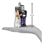 Spooksy™ Halloween Decorations Glass Blown Ornaments for Christmas Tree Frankenstein and Bride