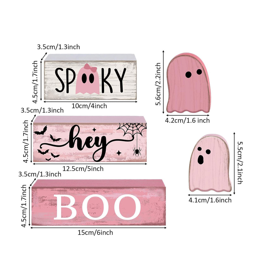 Spooksy™ 5 Pcs Halloween Haunted Ghostly Ornaments â?? Gentle Tones with Spooky Shadows, Halloween Decorations for Snack Tables, Dessert Stations & Halloween Party Setups â?? great for Halloween Parties