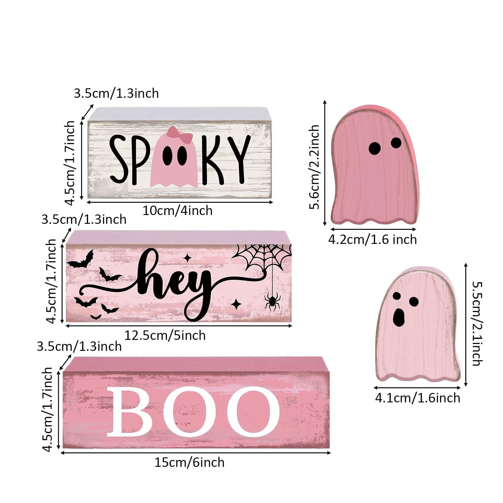 Spooksy™ 5 Pcs Halloween Haunted Ghostly Ornaments â?? Gentle Tones with Spooky Shadows, Halloween Decorations for Snack Tables, Dessert Stations & Halloween Party Setups â?? great for Halloween Parties