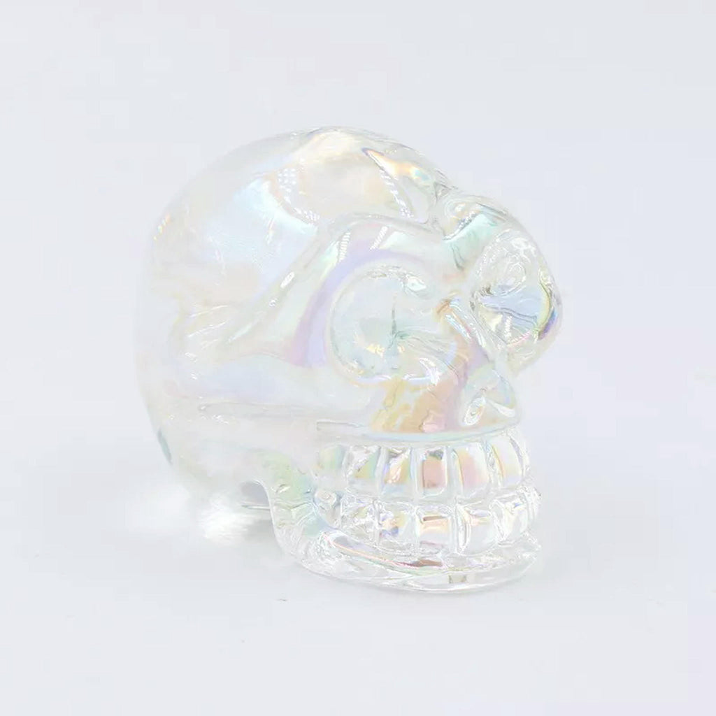 Spooksy™ HOOUN 8pcs 2inch Electroplated Multicolor Carved Skull Crystal Ornaments Halloween
