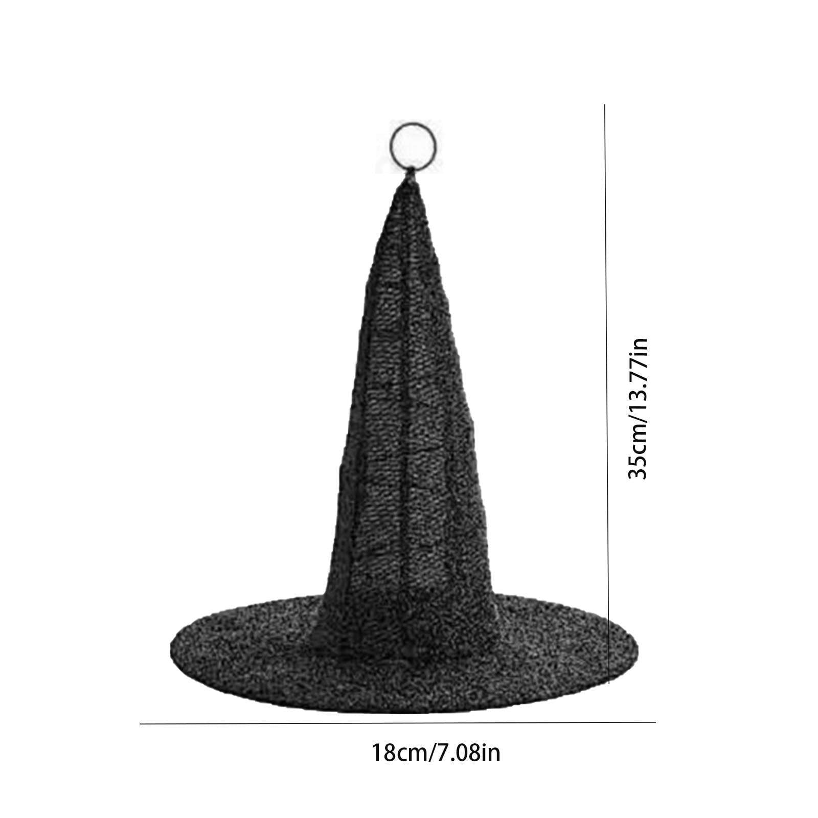 Spooksy™ Halloween Witch Hat Light Hanging Decoration, LED Glowing Party Ornament Battery Operated Easy Hanging Spooky Reusable for Front Door Window Fireplace Porch Hauntedy Houses Halloween Party Decor