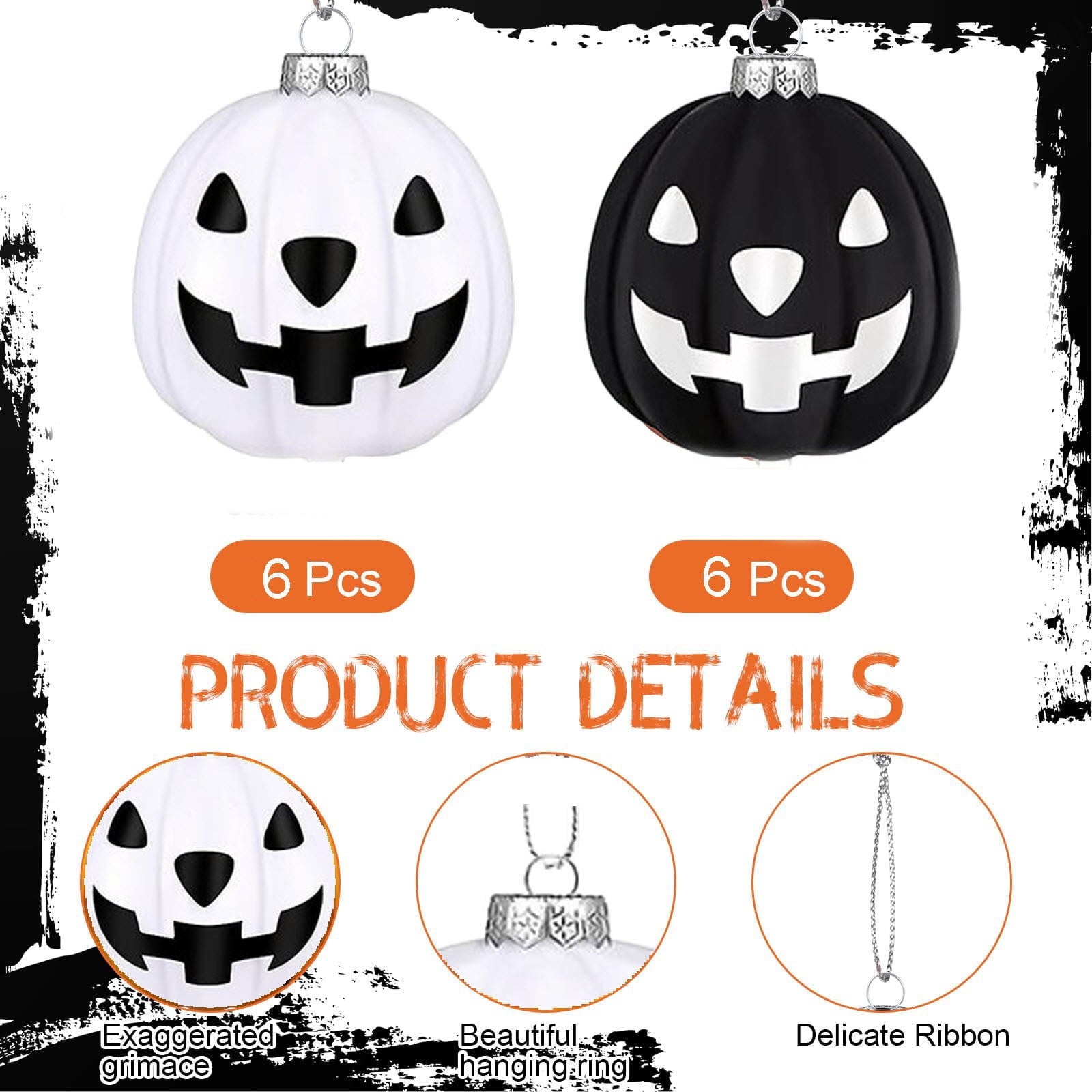 Spooksy™ HomeKingdee Halloween Ornaments Pumpkin Tree Decorations Night Christmas JackoLantern Hanging Ball Plastic Spooky Horror Gothic Christmas Home Ornaments