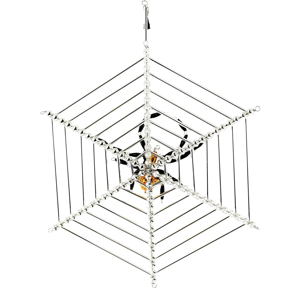 Spooksy™ Santa Land 8.00In Halloween Spider Web, Glass, Ornament Beaded Czech Luck 21R1000