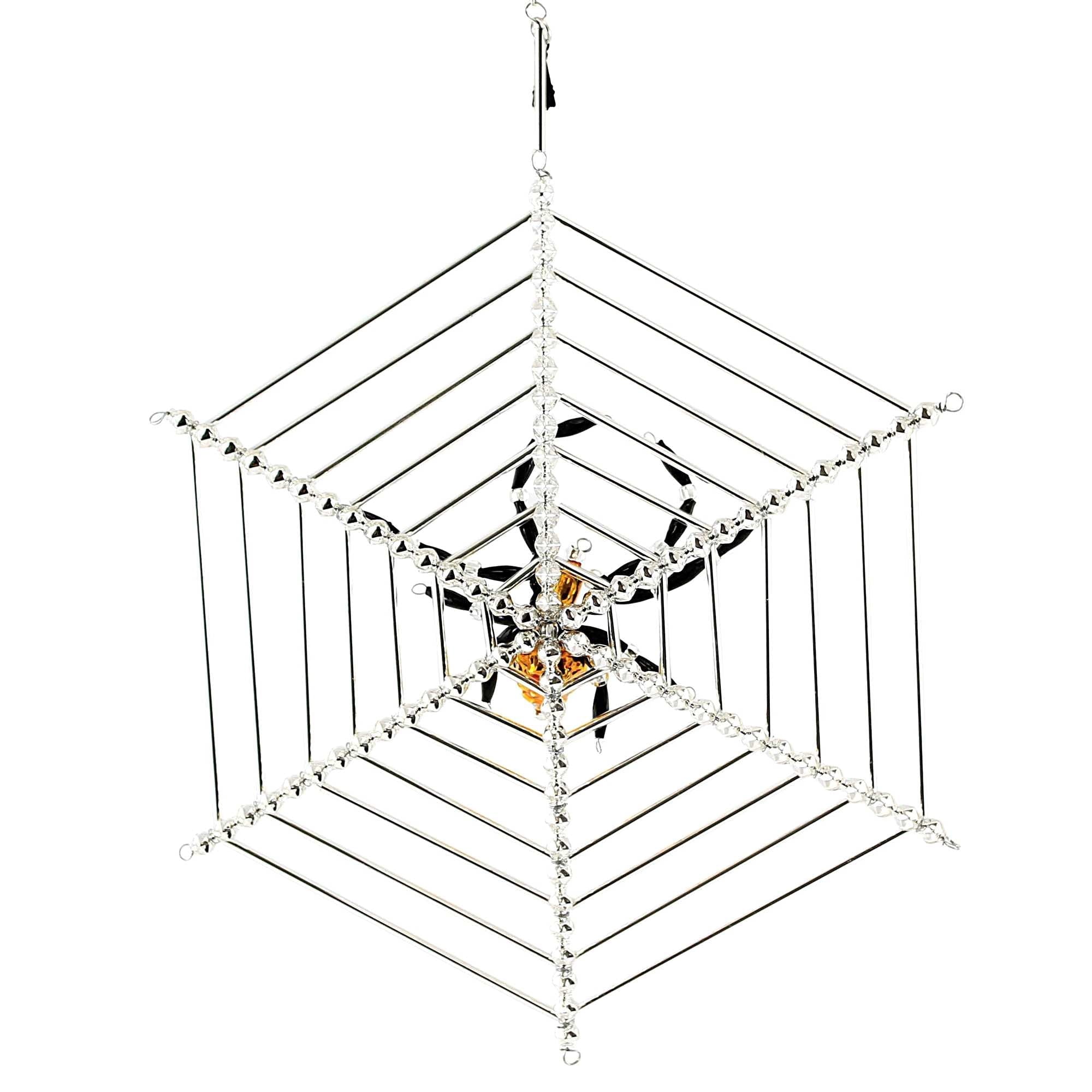 Spooksy™ Santa Land 8.00In Halloween Spider Web, Glass, Ornament Beaded Czech Luck 21R1000