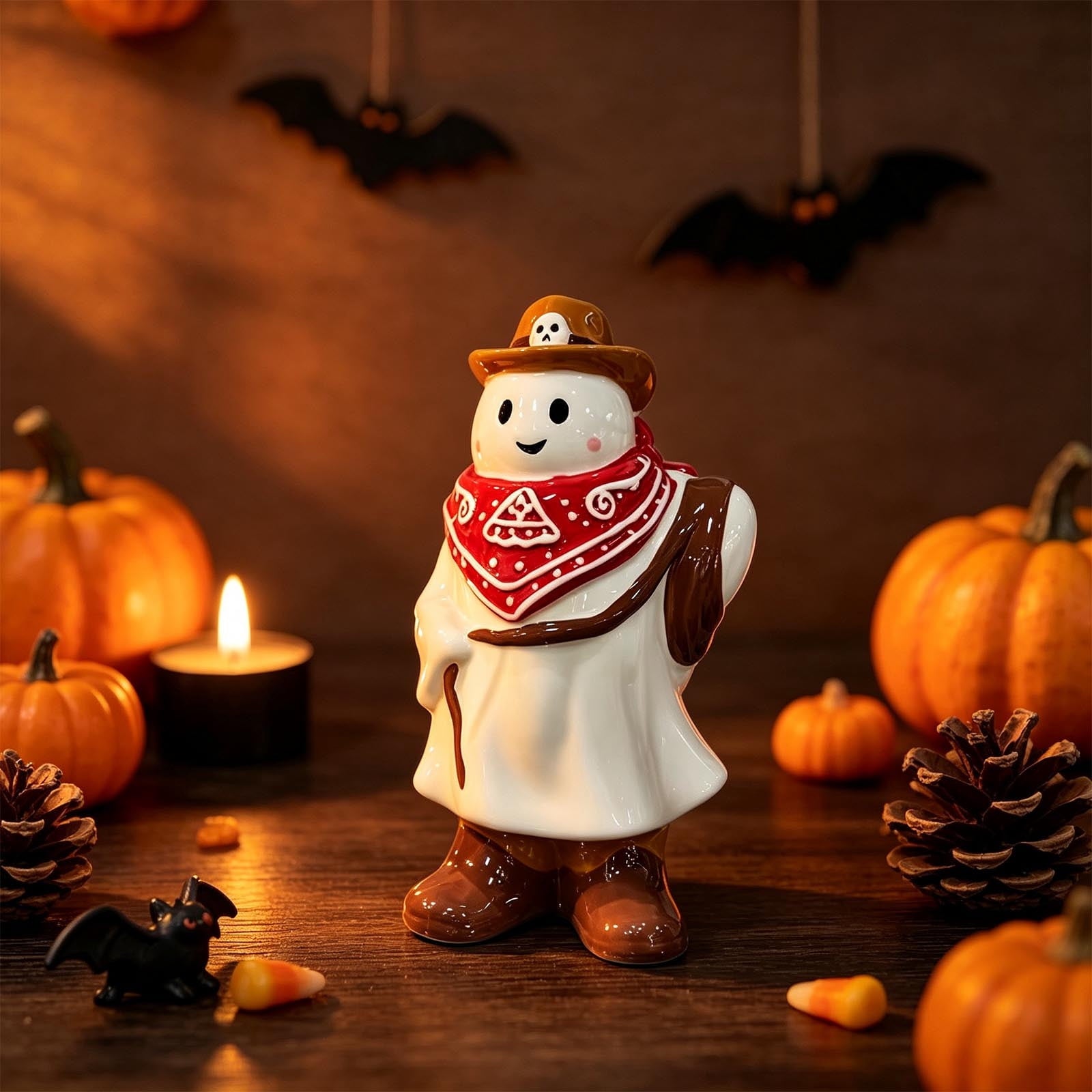 Spooksy™ Vintage Ghost Desktop Figurine, Easy Wipe Clean Compact Spooky Tabletop Statue, Exquisite Hand Carved Decorative Ornament for Household Bar Halloween Party Collector Display Gift