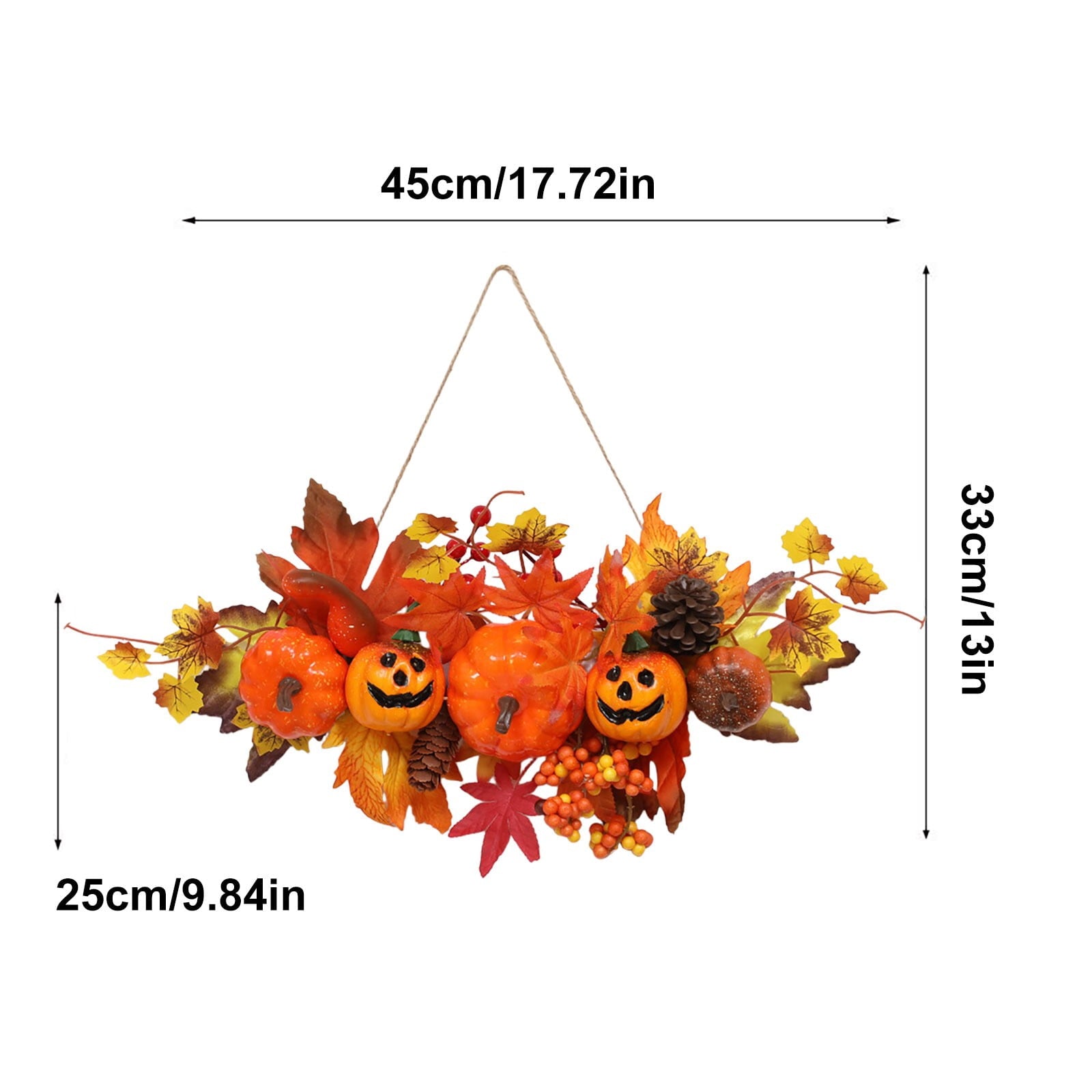 Spooksy™ Gaecuw Halloween Pumpkin Maple Leaf Hanging Ornament Fall Festival Wall Decor for Front Door Party Indoor Supplies