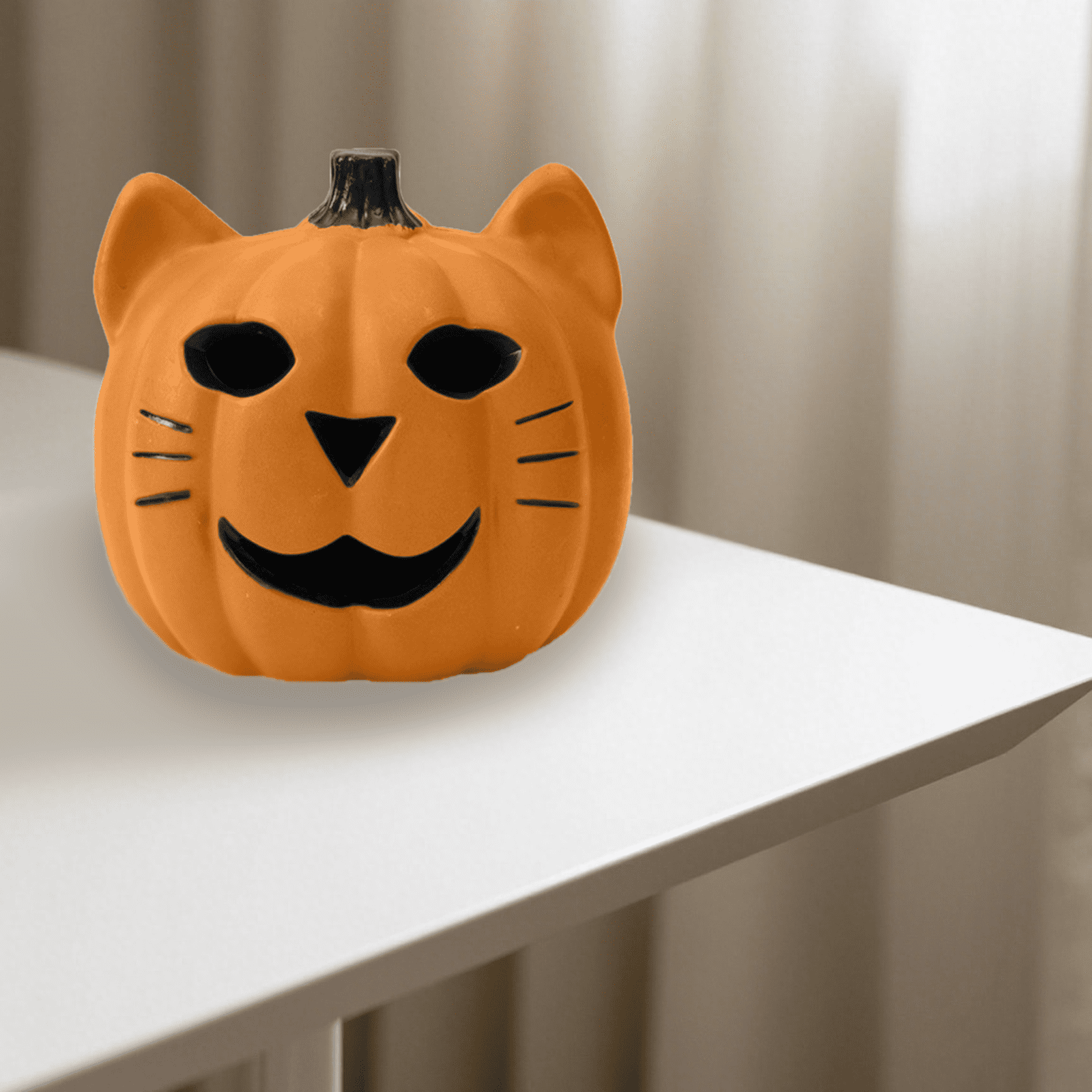 Spooksy™ Spooky Halloween Decorations Led Luminous Cat Pumpkin Ornament Orange Hollow Halloween Lights for Halloween Tabletop Decor Haunted House Ornaments