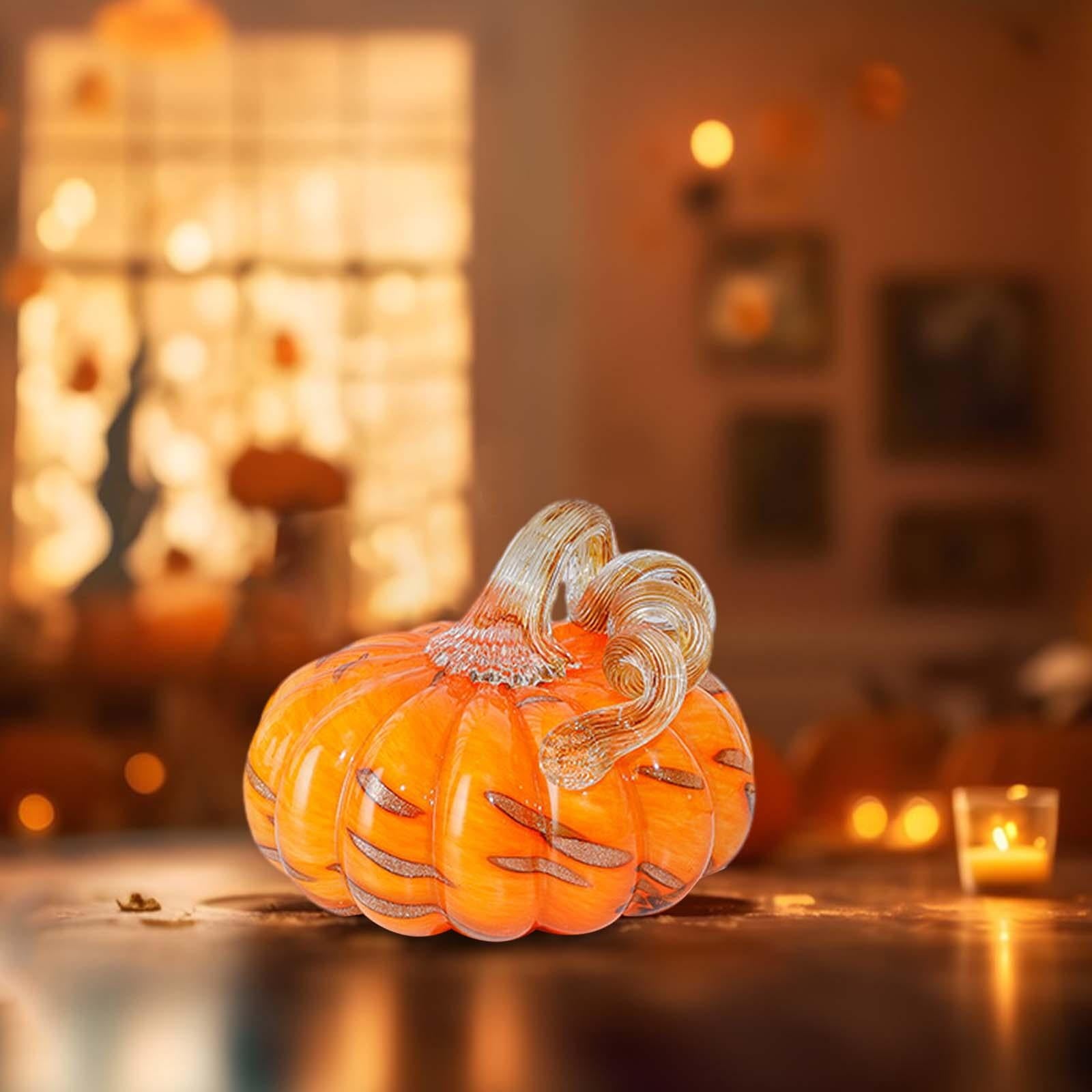 Spooksy™ Glass Pumpkin Decoration Modern Pumpkin Ornament for Bedroom Halloween Home S