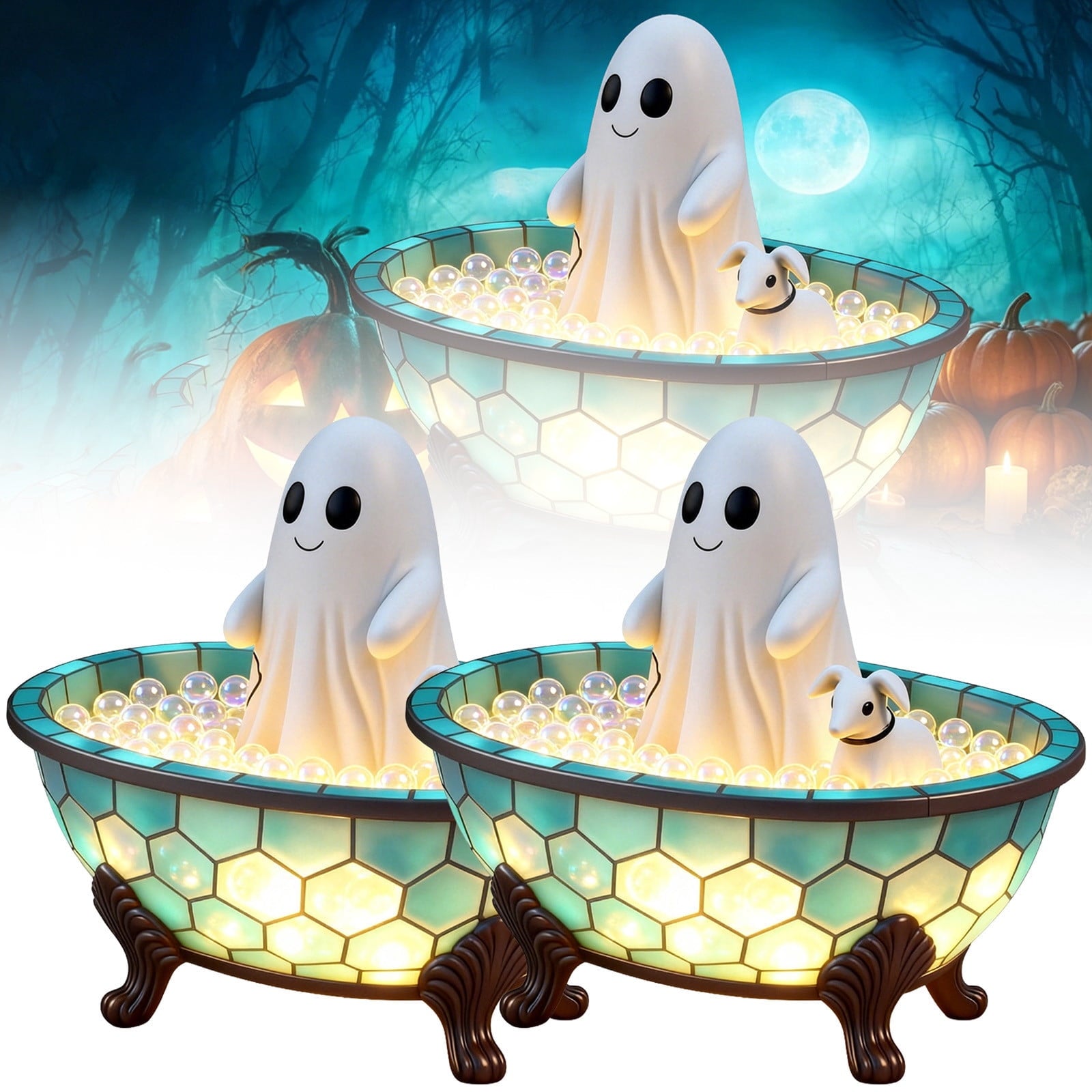 Spooksy™ Halloween Flying Ghost Decorations, Large Hanging Ghost Ornament with Weather Resistant Design and Swinging Effect, Spooky Outdoor Yard Decor for Porch Tree Garden Party House Decoration-C