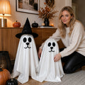 Spooksy™ 2 Pack Standing Ghost Dog Halloween Decorations, Cute Spooky Yard Lawn Porch Decor, Weather Resistant Plastic Figurines for Outdoor Indoor Home Party Display