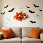 Spooksy™ Gaecuw Halloween Maple Leaf Pumpkin Wall Hanging Ornament Fall Festival Decor for Front Door Party Indoor Supplies