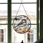 Spooksy™ Christmas Gift Idea - Halloween Chickadee Stained Glass Hanging Ornament - Merry & Bright Xmas Tree Decor, Holiday Gift for Family & Friends