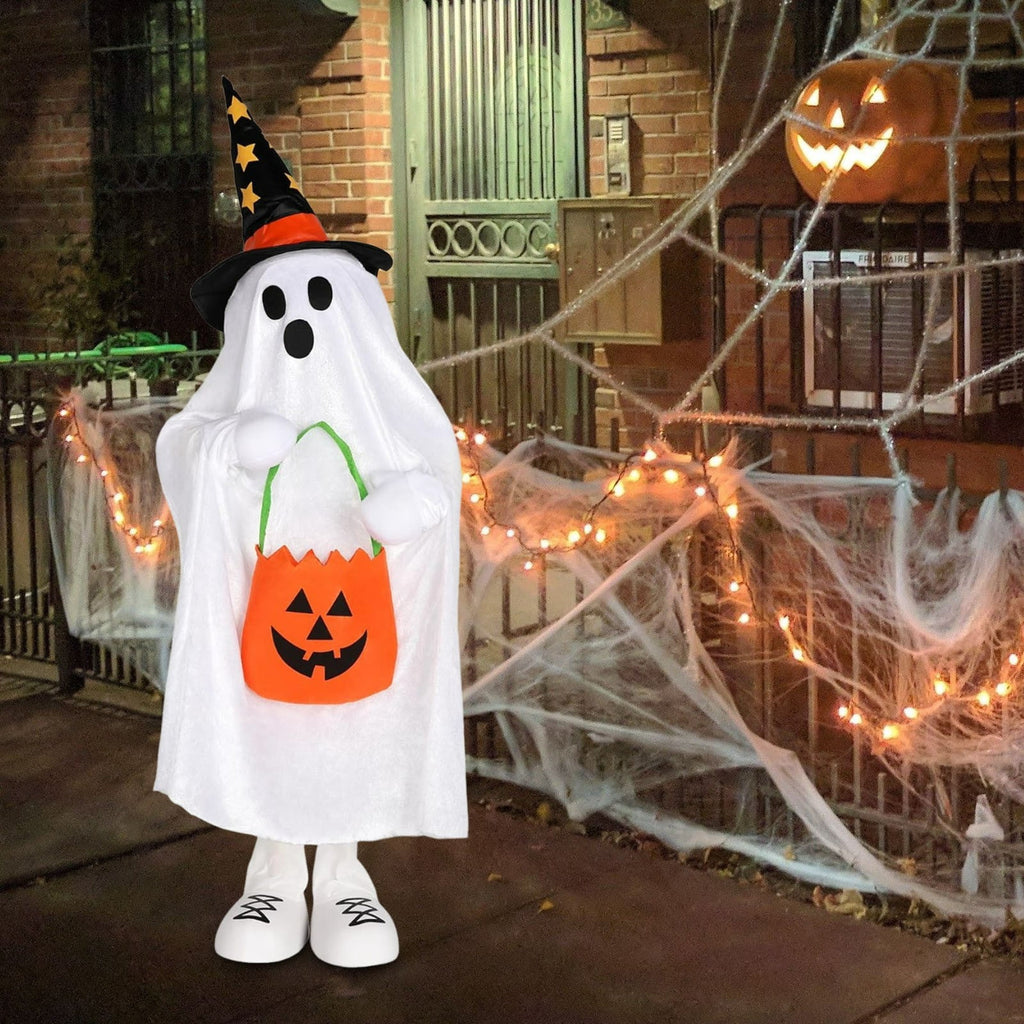 Spooksy™ Halloween Ornament Ghost Candy Ghost Glowing Decoration With Candy Pocket For Trick Or Treat