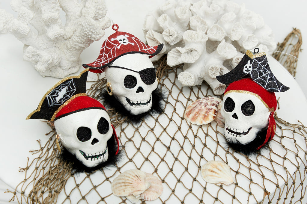 Spooksy™ 3-Piece Pirate Cove Skull Head Halloween Ornament