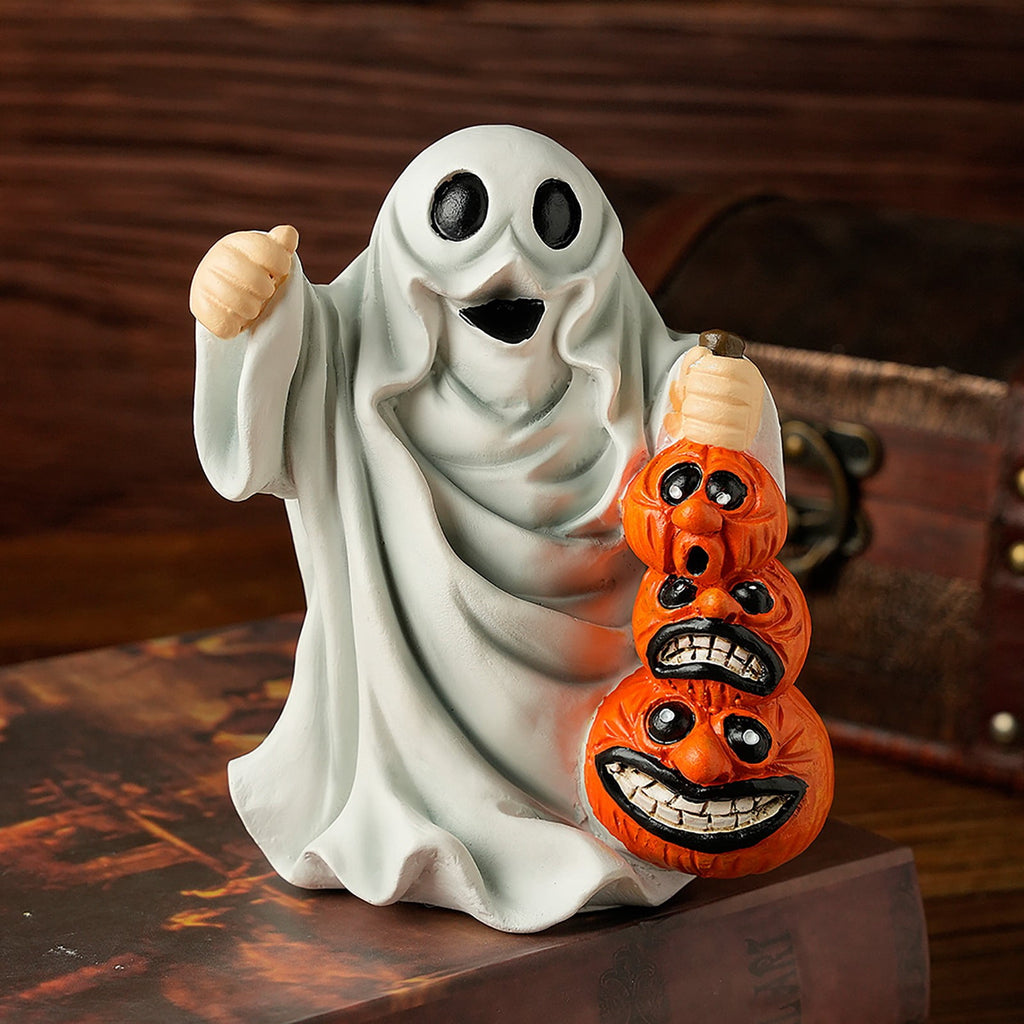 Spooksy™ Halloween Haunted Ghost Pumpkin Ornaments â?? Bold Silhouettes with Creepy Shadows, Halloween Decorations for Snack Tables, Dessert Stations & Halloween Party Setups â?? great for Halloween Parties