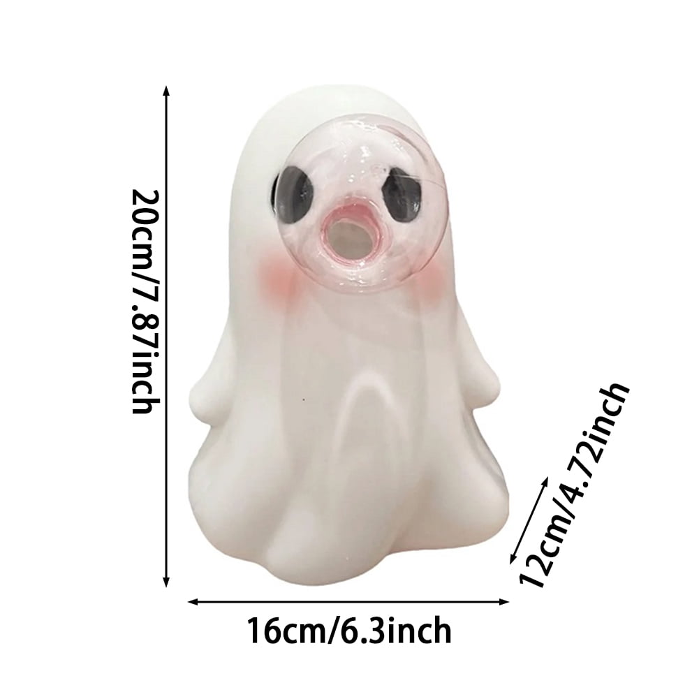 Spooksy™ Yucurem 2 Pack Halloween Bubbles Ghost Figurine for Ghost Lovers, Bubble Blowing Ghost Statue Ornament for Halloween Party Table Desk Tray Shelf Decor