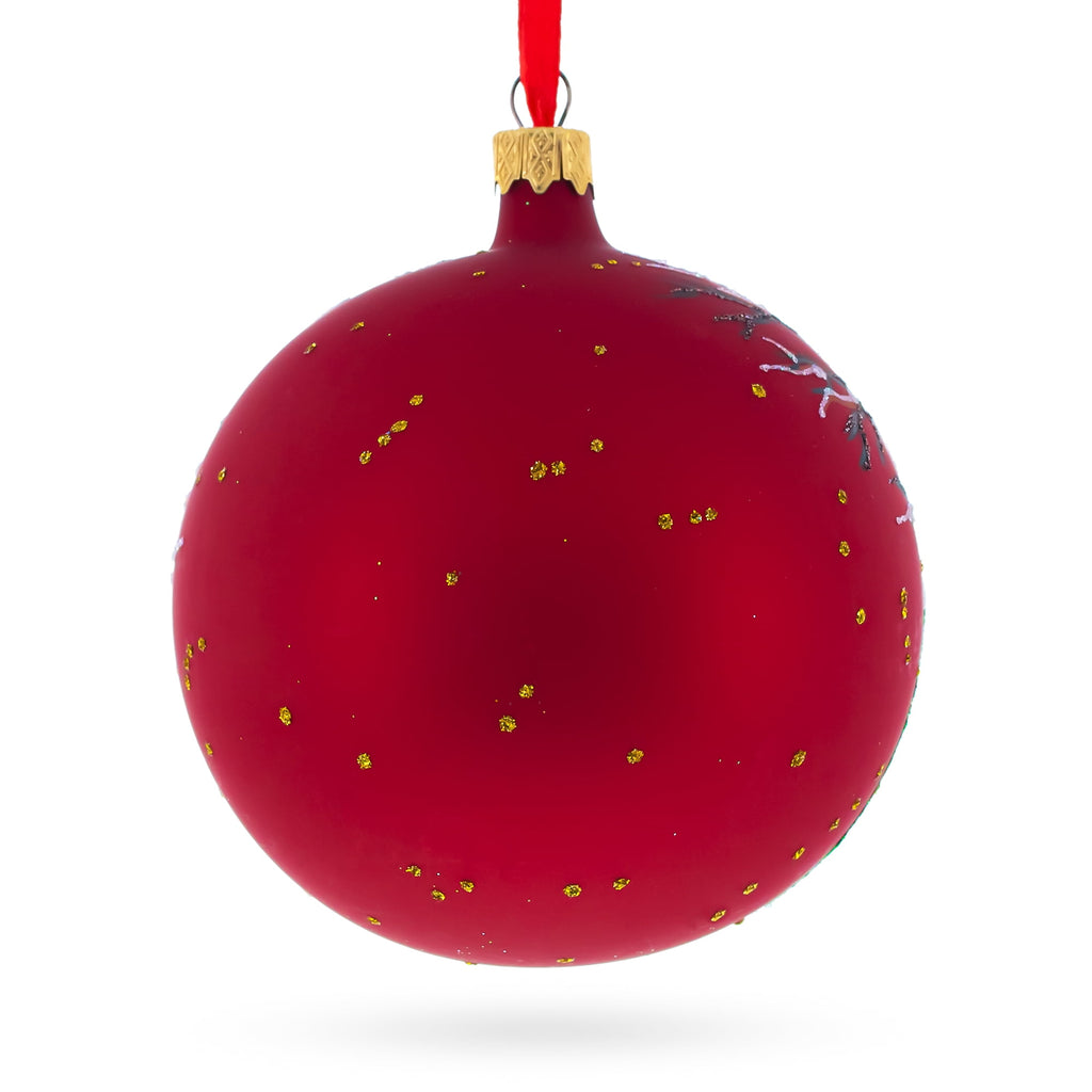 Spooksy™ Ghosts and Haunted House Glass Ball Halloween Ornament 4 Inches