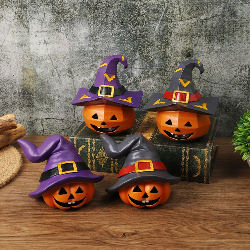 Spooksy™ Halloween Spooky Pumpkin Head Ornaments â?? Dark Tones with Eerie Shadows, Halloween Decorations for Halloween Parties & Trick or Treat Nights â?? great for Haunted House Setups with spooky party setups