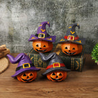 Spooksy™ Halloween Spooky Pumpkin Head Ornaments â?? Dark Tones with Eerie Shadows, Halloween Decorations for Halloween Parties & Trick or Treat Nights â?? great for Haunted House Setups with spooky party setups