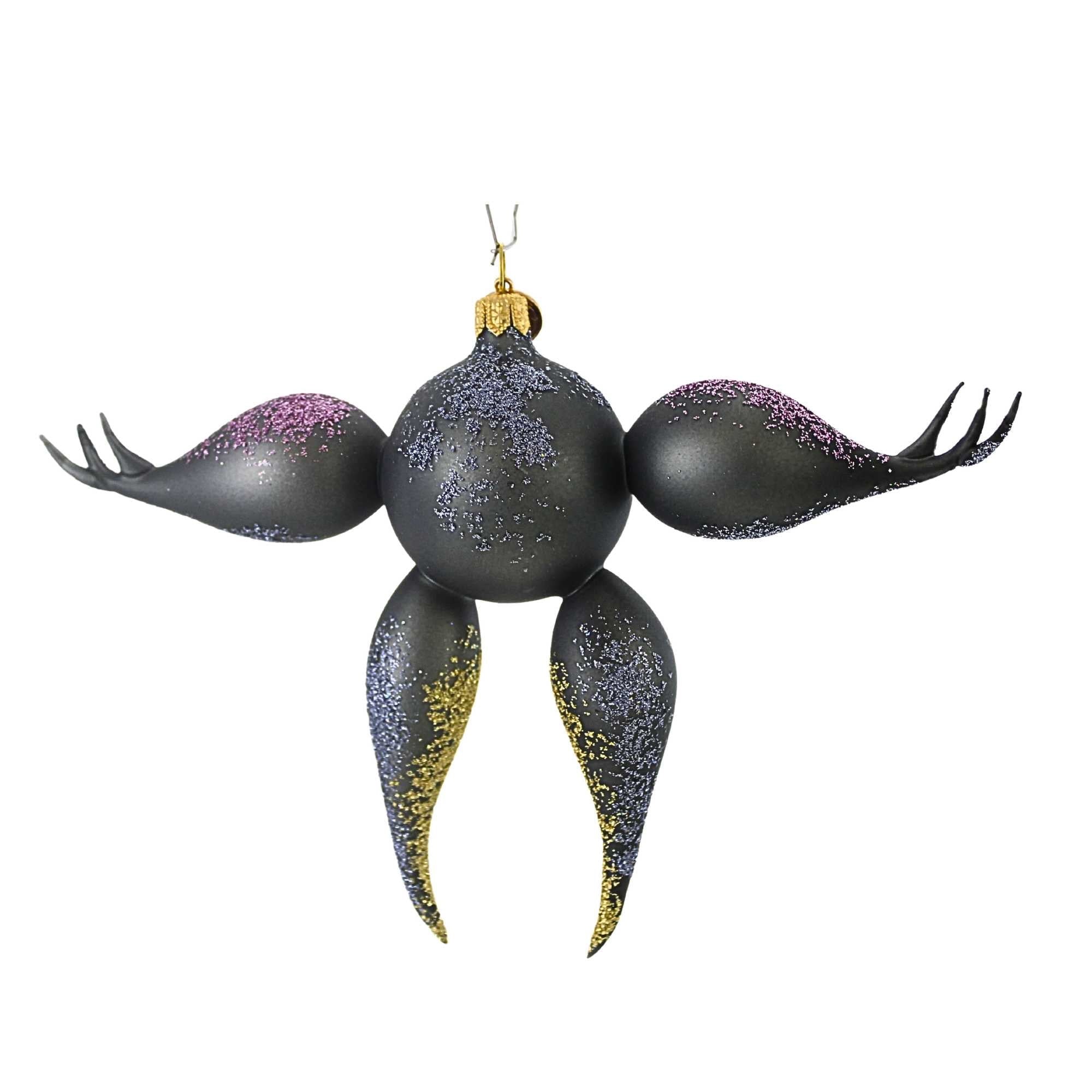 Spooksy™ Blubom 4.25In Midnight Amethyst Bat, Glass, Ornament Halloween 2022120H