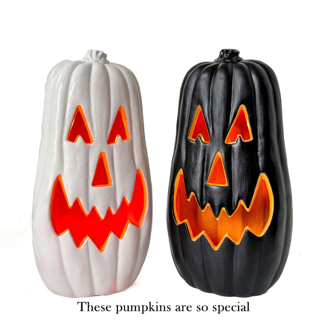 Spooksy™ SUYOLL Halloween Decorations LED Pumpkin Light Up Desktop Ornament For Indoor Outdoor Party Decoration Glowing Figurine