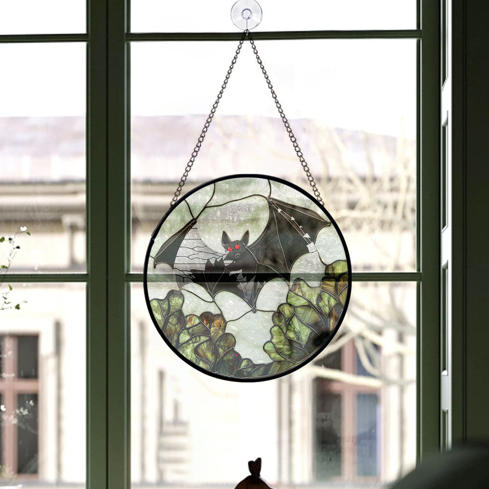 Spooksy™ Small Christmas Gift - Halloween Bat Stained Glass Hanging Ornament - Merry Christmas Tree Decor, Thoughtful Holiday Gift for Mom, Dad, Friends, Family