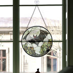 Spooksy™ Small Christmas Gift - Halloween Bat Stained Glass Hanging Ornament - Merry Christmas Tree Decor, Thoughtful Holiday Gift for Mom, Dad, Friends, Family