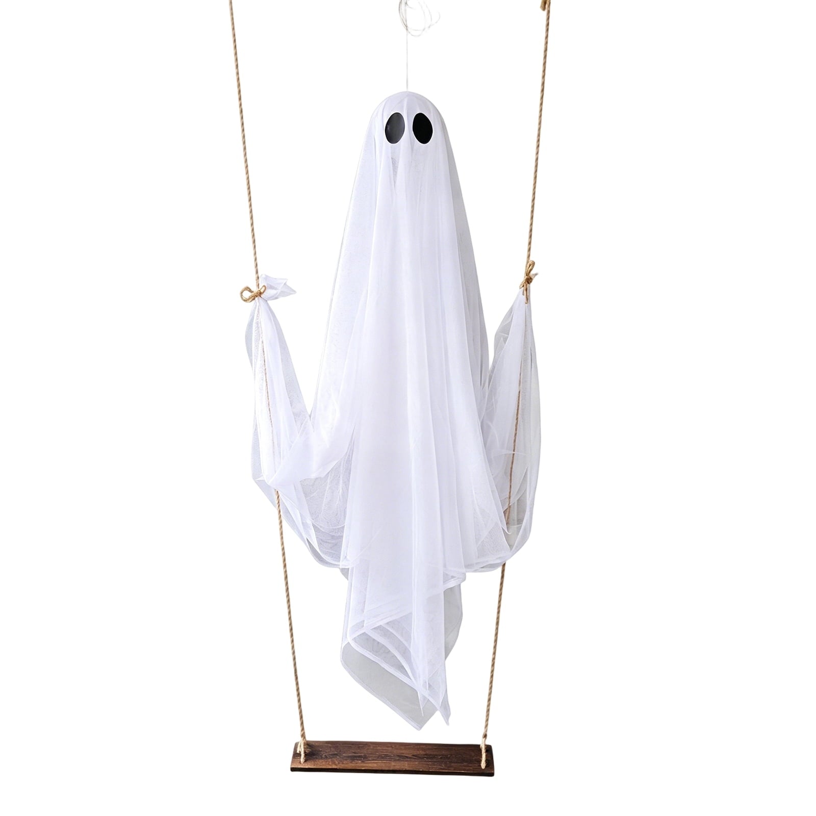 Spooksy™ Halloween Decorations Outdoor, Large Multicolor Swing Hanging Ghost Ornament Set of 3, Wind Sway Spooky Silhouette Decor for Yard Tree Porch Halloween Party Festival
