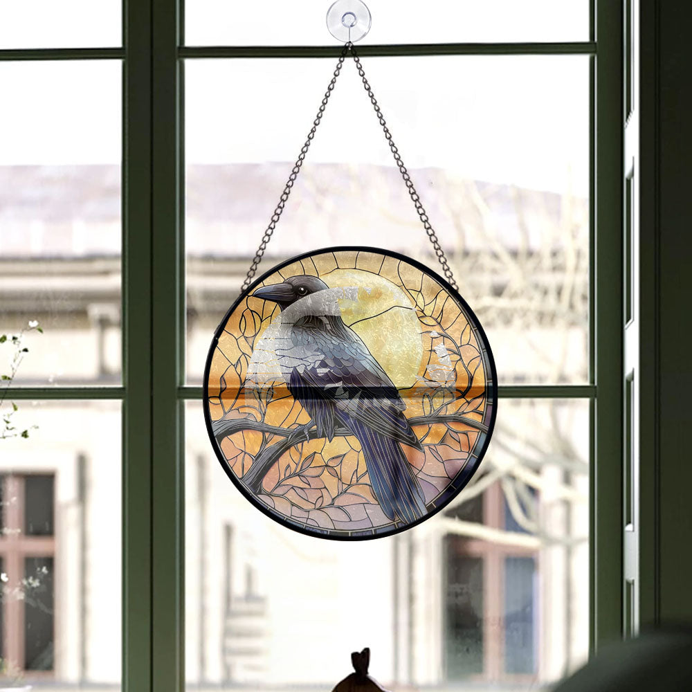 Spooksy™ Neighbor Christmas Gift - Halloween Raven Christmas Stained Glass Hanging Ornament - Heirloom Holiday Tree Decor, Xmas Gift for Family & Friends, Keepsake 2025