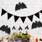 Spooksy™ Halloween Gift Wicker Bat Hanging Ornament, Spooky Woven Black Bat Wall Decor for Home Mantel Door Party Decoration
