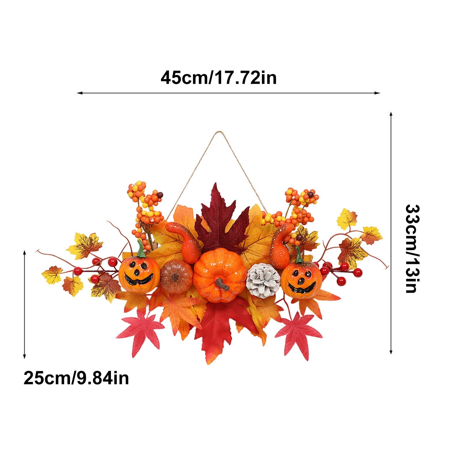 Spooksy™ Gaecuw Halloween Maple Leaf Pumpkin Hanging Decor Fall Festival Wall Ornament for Front Door Party Indoor Supplies