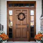 Spooksy™ Northlight Spiders and Ornaments Small Tinsel Halloween Wreath - 18" - Orange and Black - Unlit